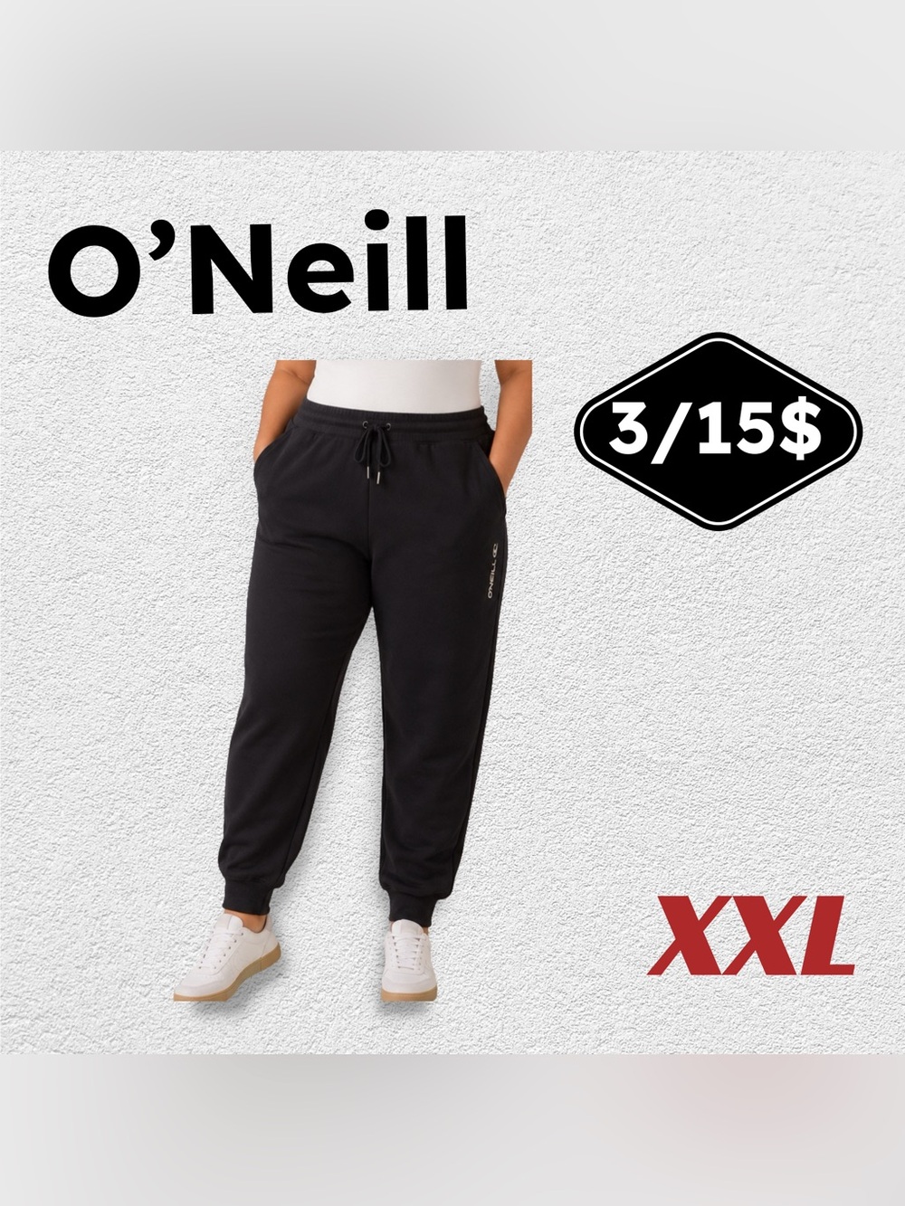 🔶3/15$🇺🇸👍FAIR O’NEILL | XXL | Cozy sleek Black Joggers - Sweatpants ❗️read